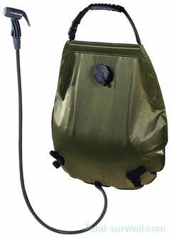 MFH Solar / Camp shower &quot;Deluxe&quot; 20L, vert olive, avec sac de transport