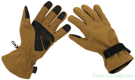 MFH Soft Shell Gloves, coyote tan