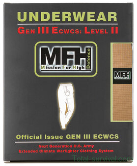 MFH US ECWS Base Layer broek, lang, level II, Gen III, coyote tan