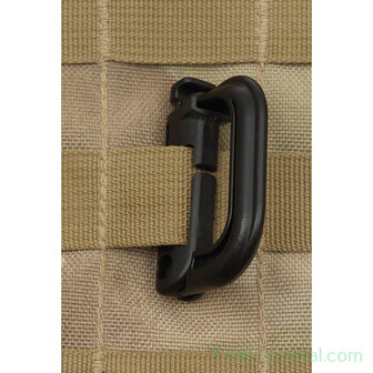 MFH Carabiner, Plastic, &quot;MOLLE&quot;, black, 2-pack