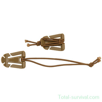 Clip mit Gummiband, &quot;MOLLE&quot;, coyote tan, 2er Pack