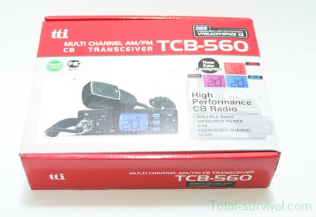 TTI TCB-560 AM/FM compact multi channel CB transceiver 12/24 volt