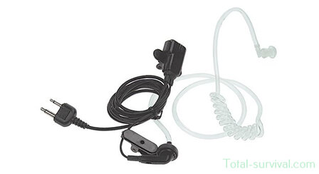 Intek SM-007/A1 micro auriculaire &agrave; tube d&#039;air, noir, connecteur mini-jack Icom &agrave; 2 broches