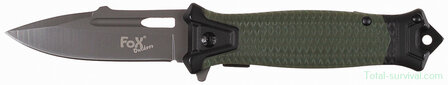 Fox outdoor Snake folding knife with easy grip handle, OD green