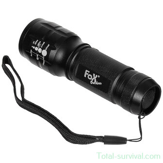 Fox Outdoor-Taschenlampe, kompakt 3 Watt mit Fokus, L&auml;nge 11 cm