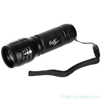 Fox Outdoor-Taschenlampe, kompakt 3 Watt mit Fokus, L&auml;nge 11 cm