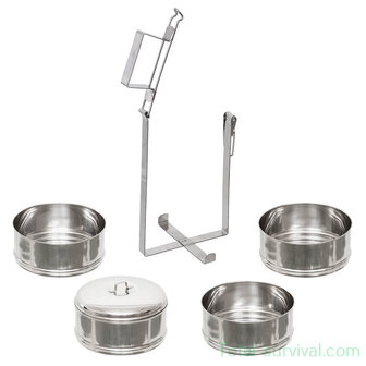 Fox outdoor Food container, 4-parts, stainless steel