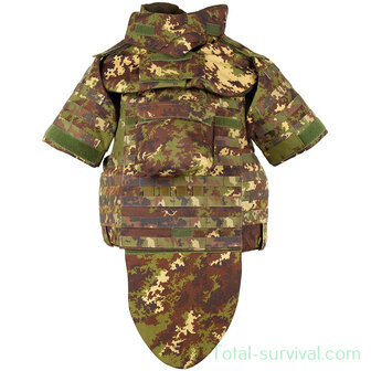 Italian NC4-09 body armor vest, with kevlar soft armor fillers, vegetato camo