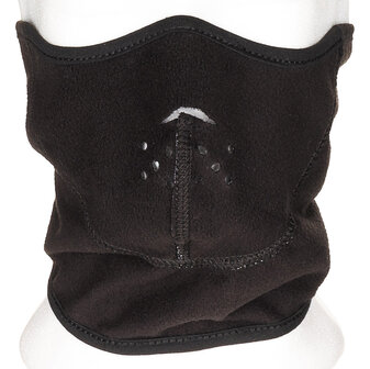 MFH koudebeschermingsmasker, fleece, zwart, winddicht, omkeerbaar