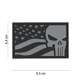 101 INC 3D PVC patch &quot; Punisher USA &quot; gray