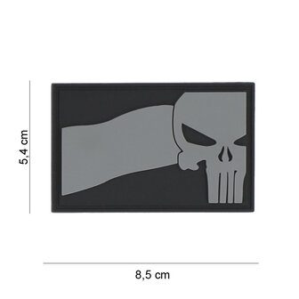 101 INC 3D PVC patch &quot; Punisher NL flag &quot; gray