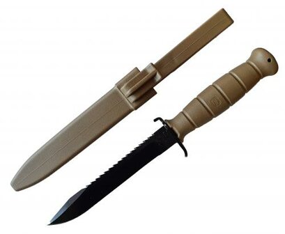 Glock Bundesheer FM81 field knife with saw blade and polymer sheath, dark earth