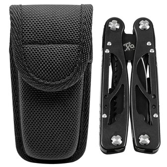Fox outdoor Multitool, Scouts, Stainless steel, black with pouch