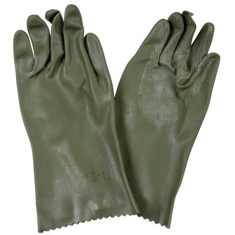 Czech OPCH NBC rubber gloves extra thick, OD green