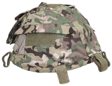 MFH taktischer Helm&uuml;berzug Ripstop mit Taschen und Klettbefestigung, universell, MTP-Einsatztarn