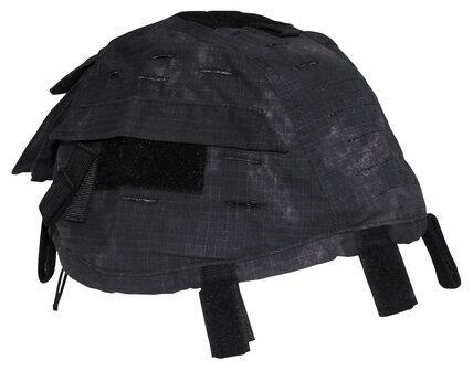 Couvre-casque tactique MFH Ripstop avec sacs et montage velcro, universel, HDT camo LE
