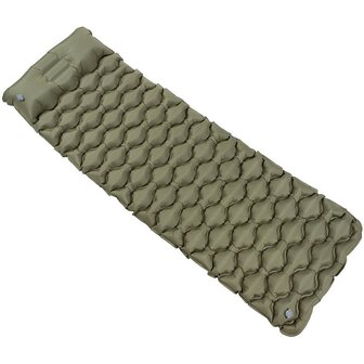 Fox outdoor inflatable sleeping mat with pillow, OD green