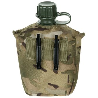 US Plastikfeldflasche mit H&uuml;lle 1L, MTP Operation-camo, BPA-frei