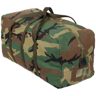 MFH field bag / carry bag with compression strap 55L, woodland camo