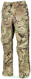Pantalon de pluie de l&#039;arm&eacute;e britannique &quot;Lightweight&quot;, camouflage MTP Multicam, r&eacute;par&eacute;