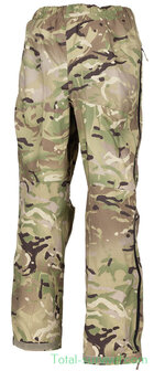 Pantalon de pluie de l&#039;arm&eacute;e britannique &quot;Lightweight&quot;, camouflage MTP Multicam, r&eacute;par&eacute;