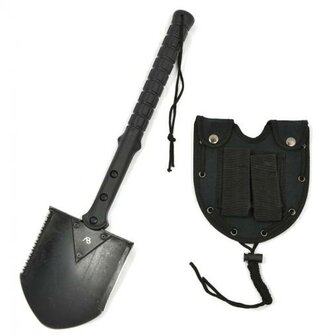 AB Tactical field shovel TF-1 with ABS handle and nylon cover, black