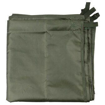 MFH Tarp / Cover, 210D polyester rip-stop, vert olive, boucles de fixation, 300 x 300CM