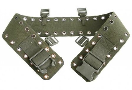 Bundeswehr Combat belt load carrying set, belt + harness, OD green