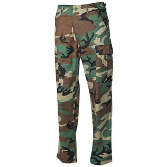 MFH US Combat Pants BDU, Ripstop, woodland camo