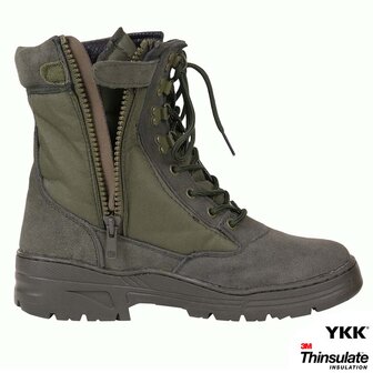 Fostex Sniper Boots hautes avec fermeture &eacute;clair YKK, Cordura, doublure Thinsulate 3M, vert olive