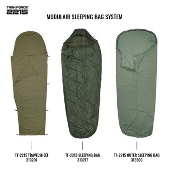 TF-2215 outdoor sleeping bag cover, foul weather water repellent, olive green