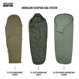 TF-2215 Mummy sleeping bag modular, OD green