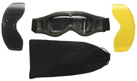Boll&eacute; Defender ballistische veiligheidsbril, scherfwerend, met 3 lenzen en beschermhoes