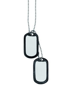 Mil-Tec Dog Tags with rubber band and chain