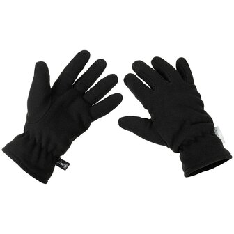 MFH Fleece Gloves, Black, 3M&trade; Thinsulate&trade; Insulation