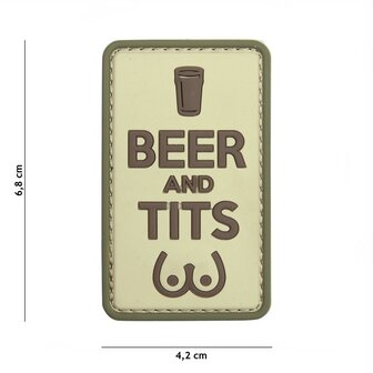 101 INC 3D PVC patch shield &quot; Beer and Tits &quot; coyote