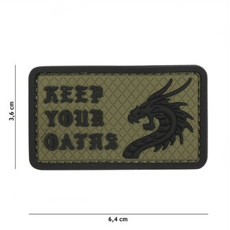 101 INC 3D PVC patch shield &quot; Keep Your Oaths &quot; green
