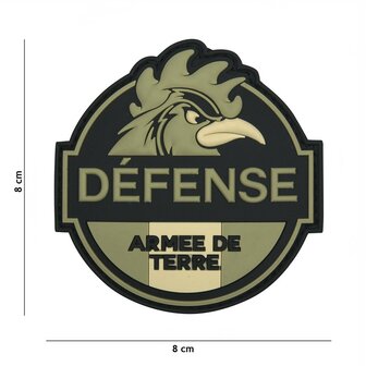 101 INC 3D PVC patch shield &quot; Defense Armee de Terre &quot; gr&uuml;n