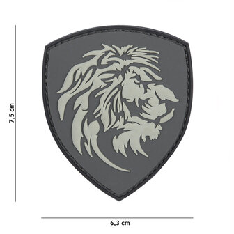 101 INC 3D PVC patch shield &quot; Dutch lion &quot; gray