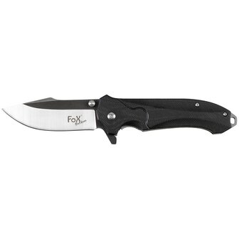 Fox outdoor Bushcraft couteau pliant avec manche G10, noir