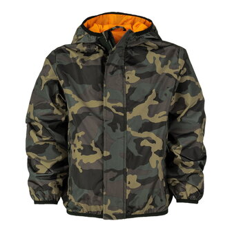 101 Inc kids windbreaker jacket, woodland camo