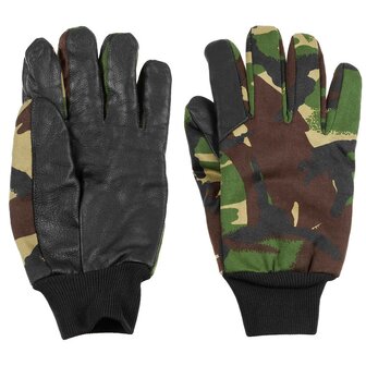 British Mechanics cold weather gloves, leather palm, DPM camo