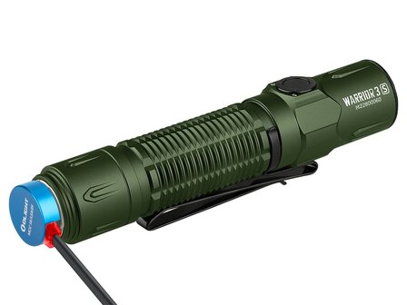 Olight Warrior 3S OD Green tactische LED zaklamp IPX8, Oplaadbaar 5000mAh