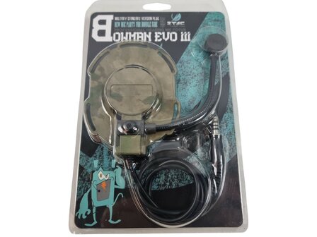 Z-Tactical Bowman EVO III headset Z029, Nato-jack aansluiting, ICC Foliage green