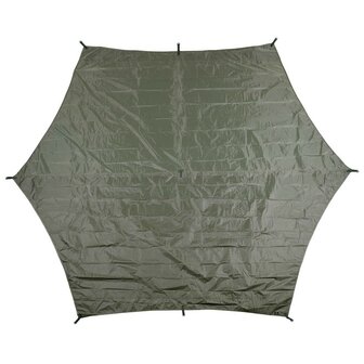 MFH B&acirc;che / Couverture hexagonale, polyester 210T, vert olive, 340 x 310 CM
