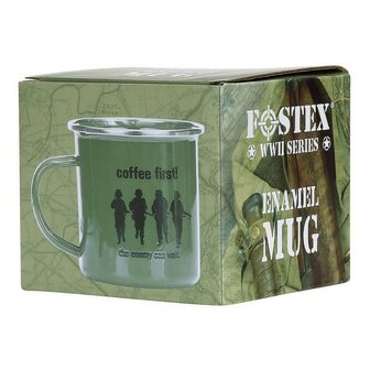 Fosco Enamel Mug &quot; Coffee First ! &quot; 300 ml