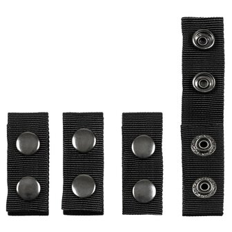 MFH Belt holders with 2 press studs, Nylon, 4 pieces, black