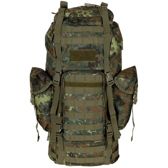 MFH Bundeswehr Molle Combat Rucksack, 65l, Aluminiumrahmen, Flecktarn