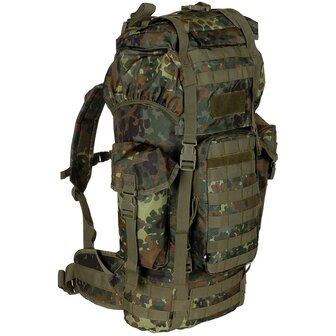 MFH Bundeswehr Molle Combat Rucksack, 65l, Aluminiumrahmen, Flecktarn