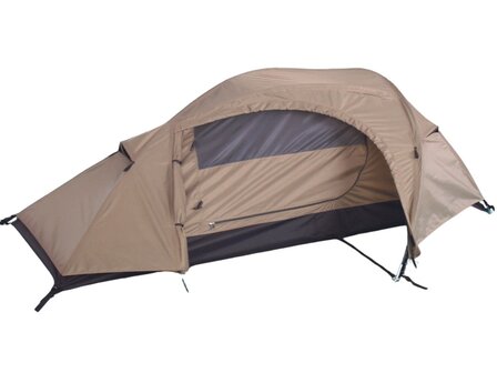 Mil-Tec Recom tent 1-persoons, coyote tan, met grondzeil